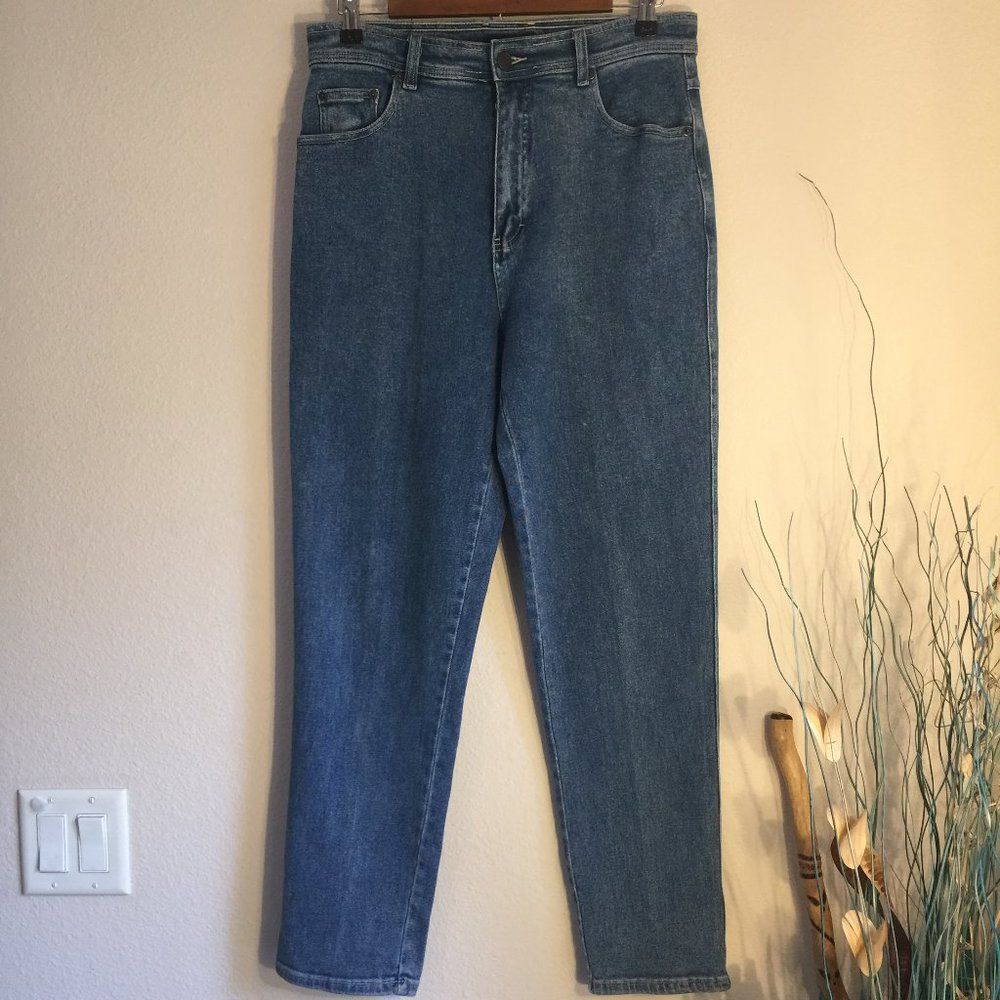 Bill Blass High Rise Tapered Mom Jeans Vintage Stretch Denim Size 10